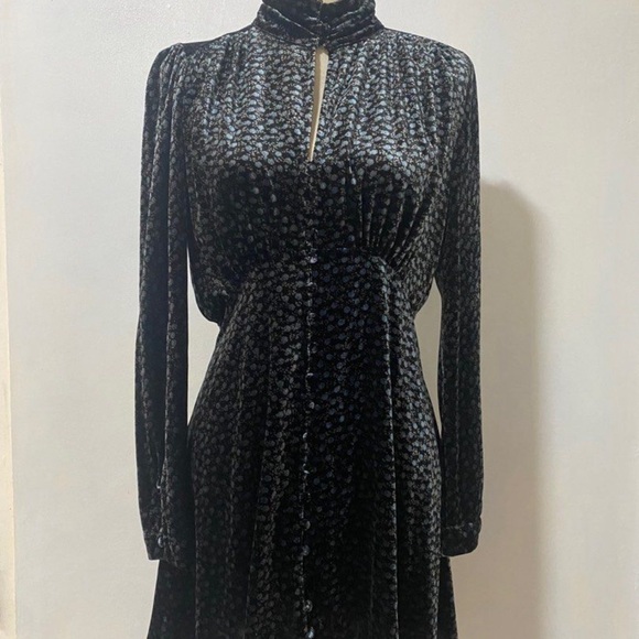 ZARA PRINTED VELVET DRESS - Picture 5 of 5